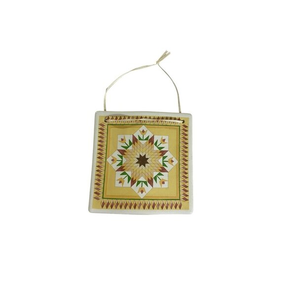 Celebration Of American Quilts Black Eyed Susan Hanging Tile 1994 - Picture 1 of 5